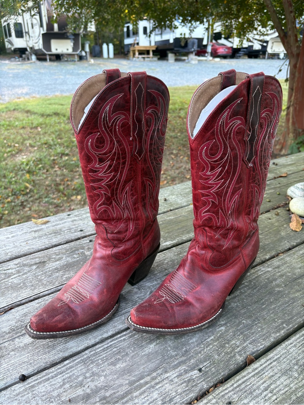 Women's Red Western Cowboy Boots 8.5